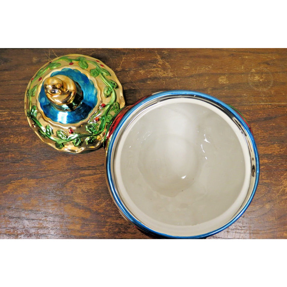 Style-Eyes By Baum Bros. Christmas Ornament Cookie Jar Treat Jar Metallic Globe - Picture 4 of 6